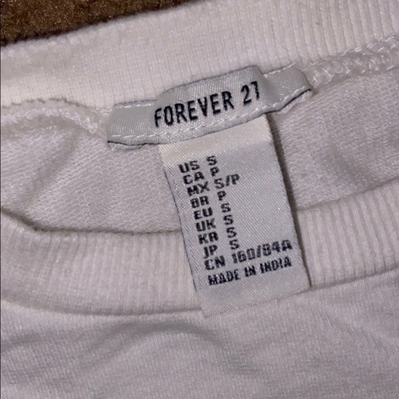Forever 21 exclusive crop top white long sleeve - Picture 2 of 2